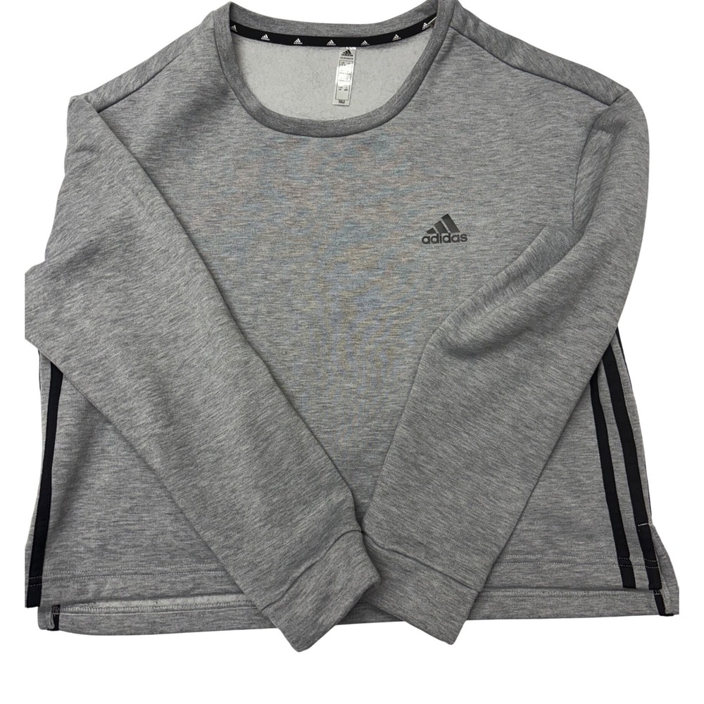 Adidas | Womens Large | Cropped | Gray | Long Sleeve | Crewneck Sweatshirt